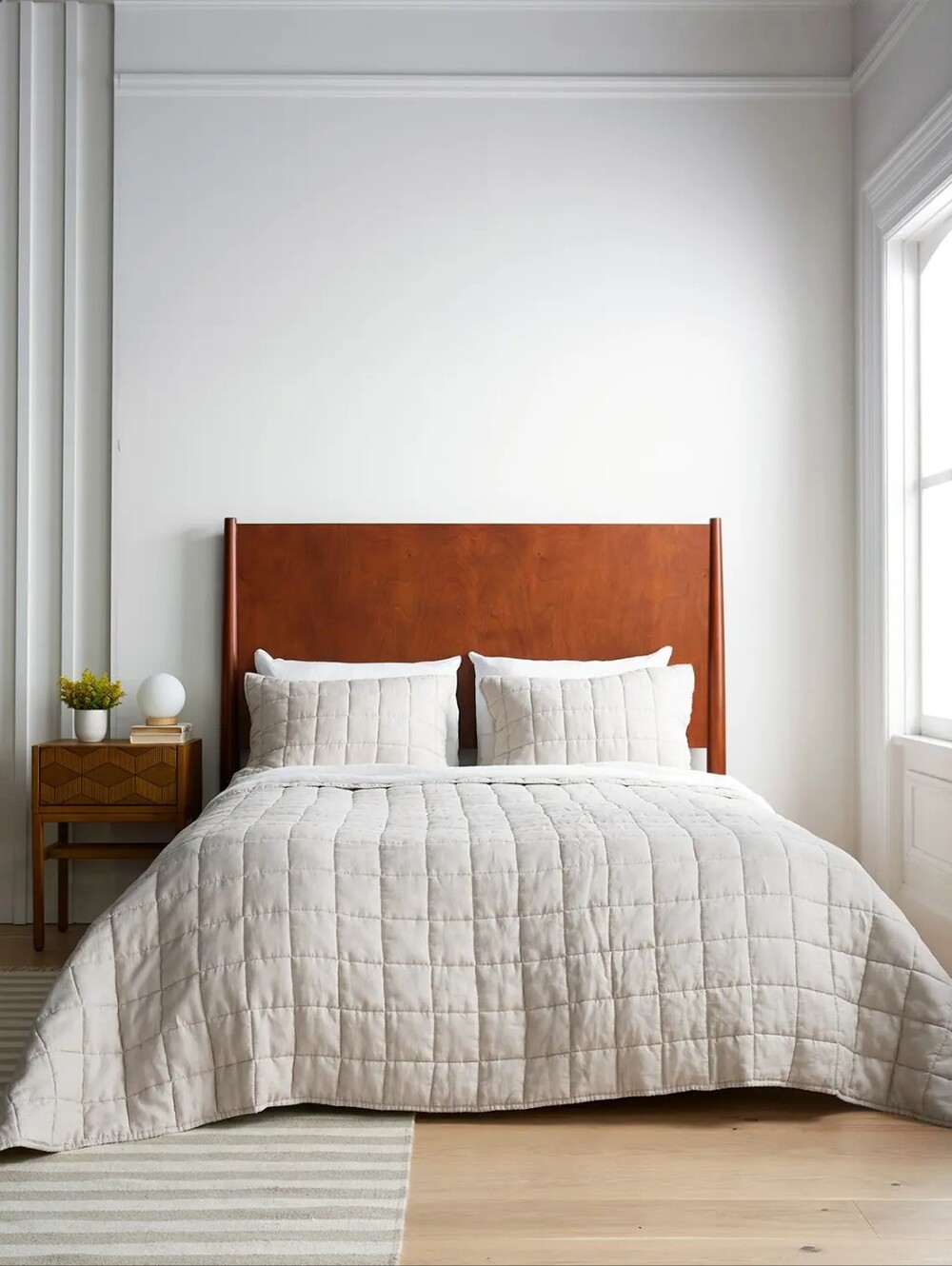 NWOT Quince European Linen Box Quilt, King / Cal King Sand Coastal Minimalist
